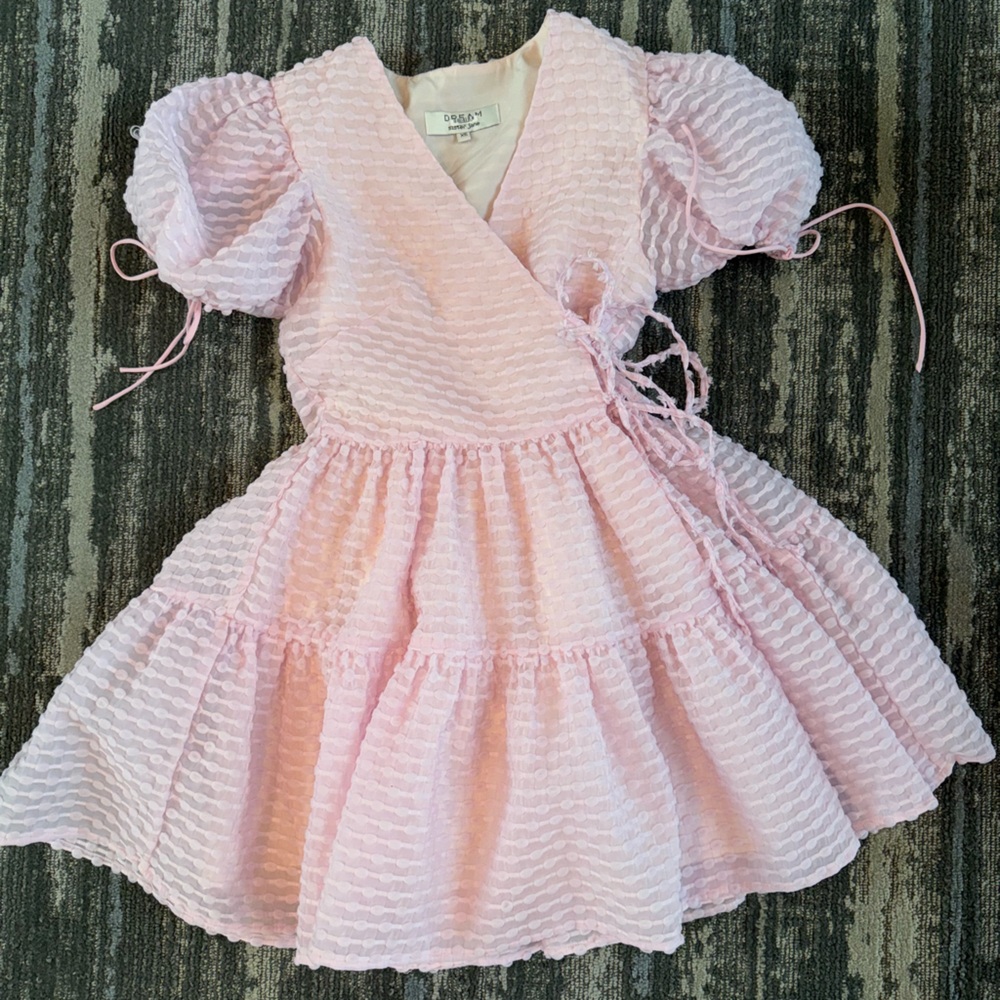 Sister Jane Pink Abalone Mini Wrap Dress, Size XS - $170